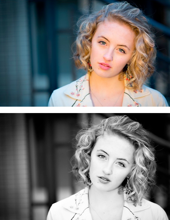 An image of a young woman in black and white edited using Pure Lightroom Presets set 1.