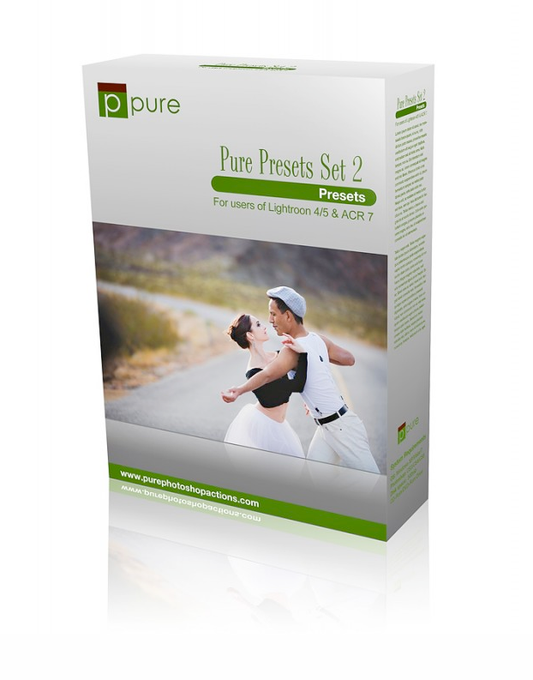 An image of Pure Lightroom Presets set 2 product box.