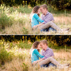 A before and after showing the effects of the Pure Clean Lightroom Mobile Presets.  A couple cuddling.