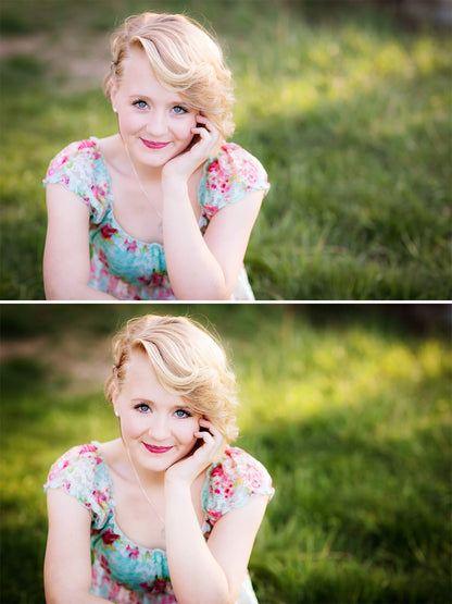 An image of a young woman edited using Pure Essential Edit Photoshop Actions and Lightroom Presets.