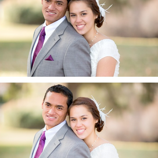An image of a bride and groom edited using Pure Lightroom Presets Set 1.