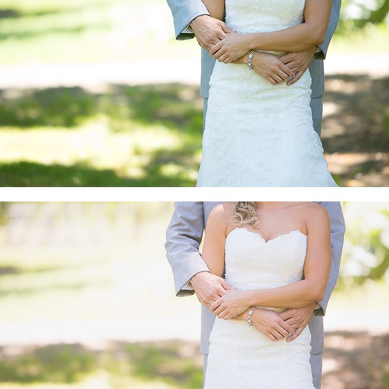 An image of a bride and groom holding hands edited with Pure Lightroom Presets Set 1.