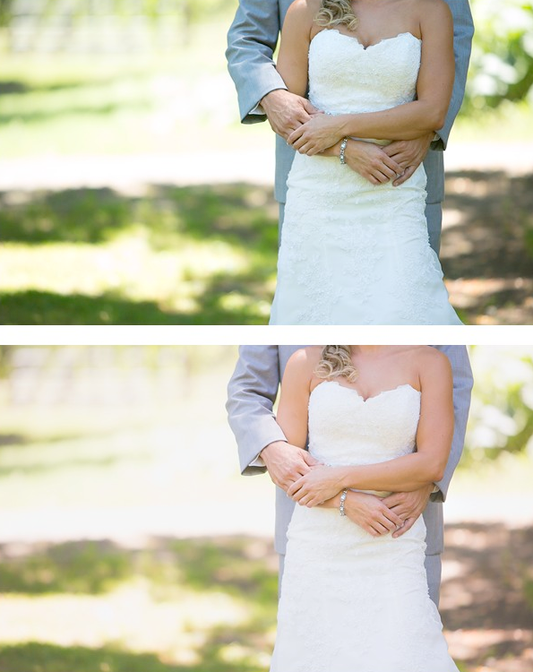 An image of a bride and groom holding hands edited with Pure Lightroom Presets Set 1.