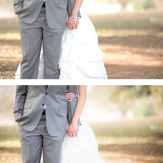 An image of a bride and groom holding hands edited using Pure Lightroom Presets Set 1.