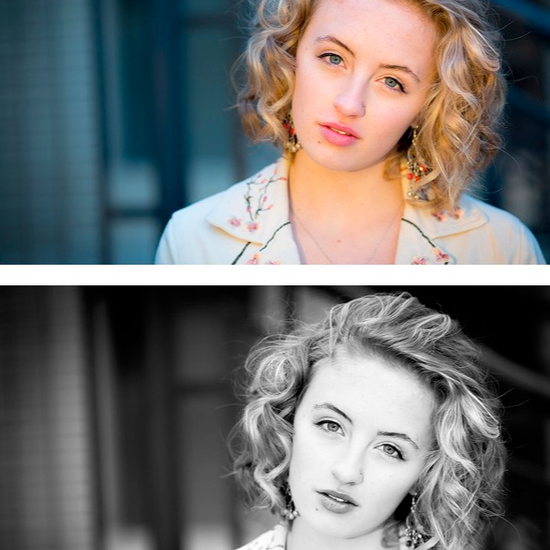 An image of a young woman in black and white edited using Pure Lightroom Presets set 1.