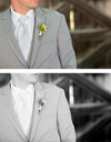 An image of a groom's boutonniere edited in color and black and white using Pure Lightroom Presets Set 2