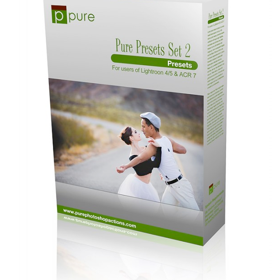 An image of Pure Lightroom Presets set 2 product box.